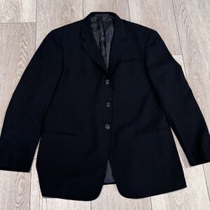Armani Collezioni Blazer Mens 40R Black Wool Italy Luxury Professional 3 Buttons